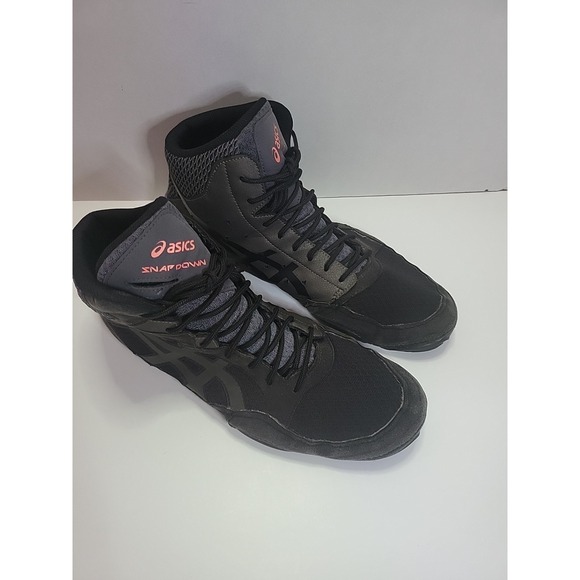 Asics Snapdown 3 Wrestling Shoes Sneakers Black Gray 1081A030 Mens Size 13 - Picture 2 of 10